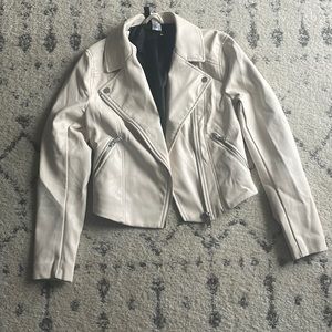 White faux leather jacket